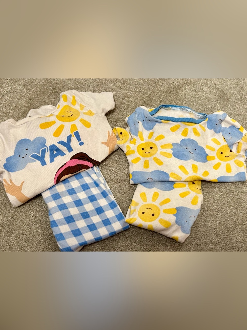 Ms.Rachel Pajama Sets - Blue, Yellow & White